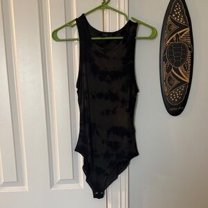 Forever 21 Black Tie-Dye Bodysuit